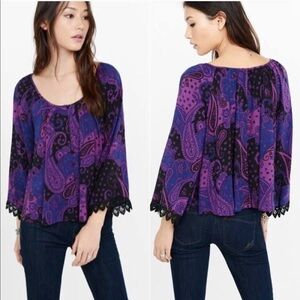EXPRESS Purple Paisley Top- SMALL